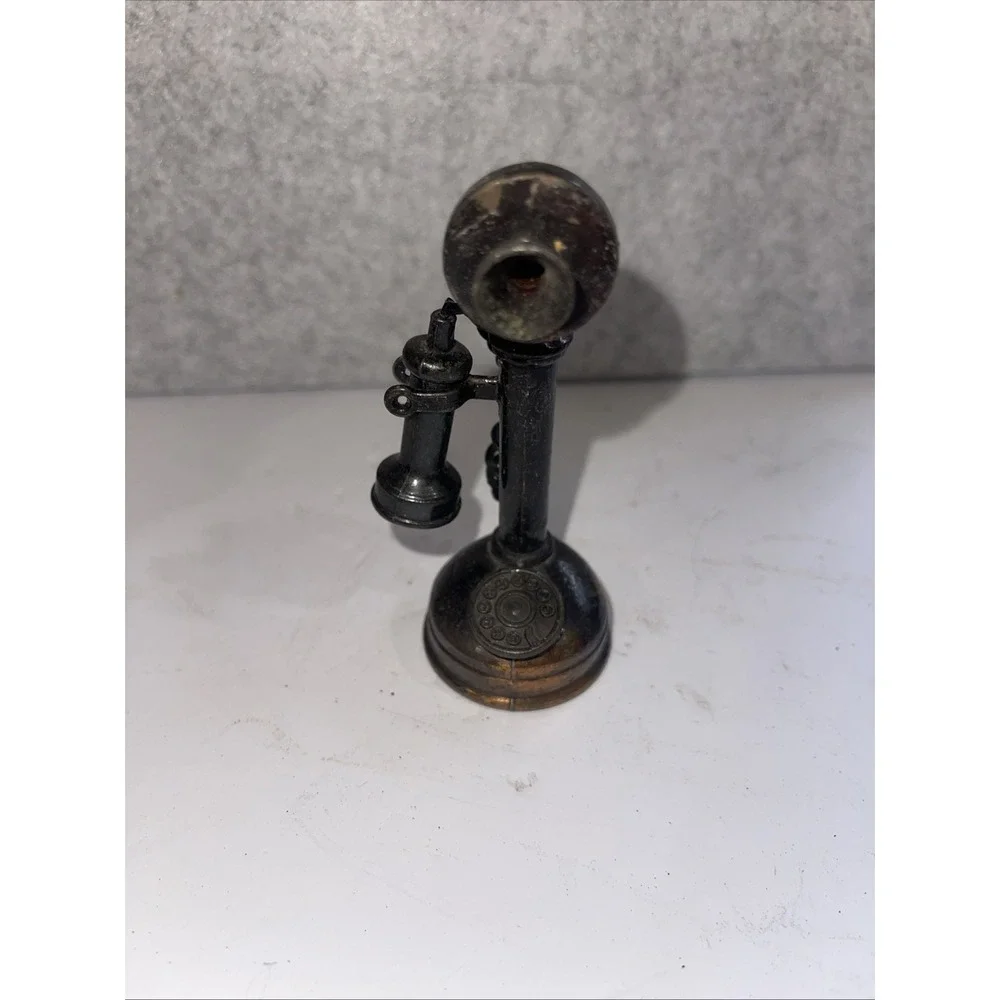 VTG Miniature Diecast Metal Candlestick Telephone Pencil Sharpener Schoolgirl